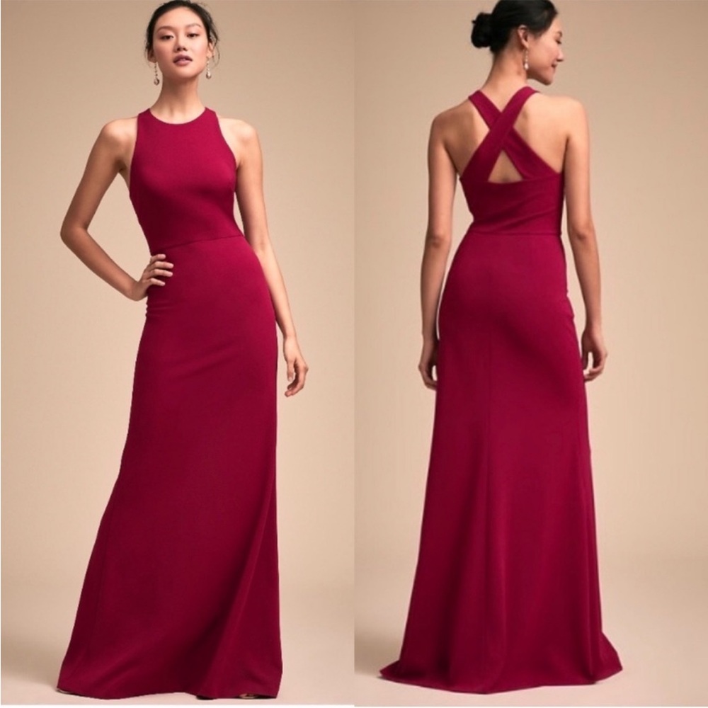 NEW BHLDN Klara Maxi Dress Ruby Wine/Bordeaux Size 4